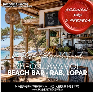 KONOBAR/ICA (m/ž) - Bistro / Street food, Lopar, Otok Rab