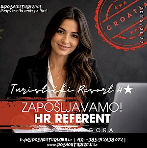 REFERENT ZA OPĆE I KADROVSKE POSLOVE (m/ž) - Resort 4*, Bar, Crna Gora