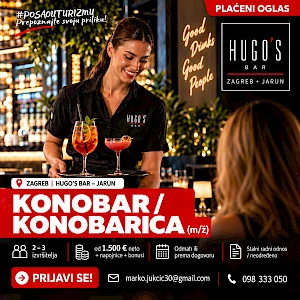 KONOBAR / KONOBARICA (m/ž) - Coctail & Lounge Bar, Jarun, Zagreb